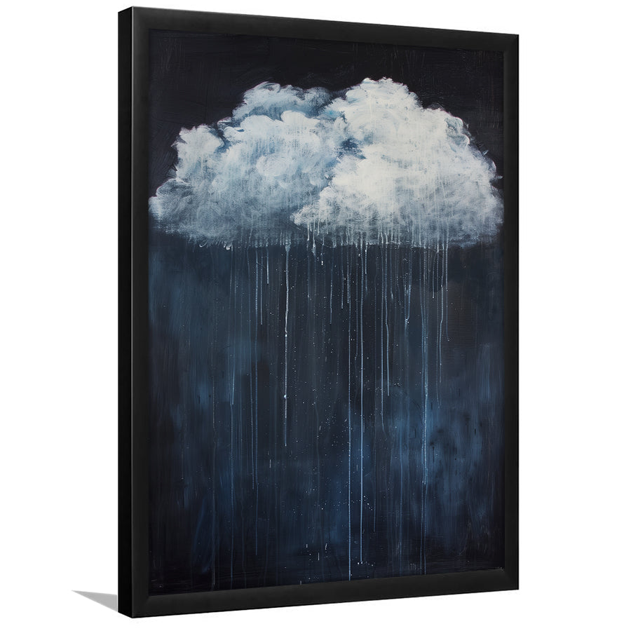 Cloud Raining Below And Storming Oil Painting,Framed Art Prints Wall Decor, Picture Framed