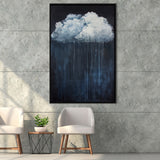 Cloud Raining Below And Storming Oil Painting,Framed Canvas Prints Wall Art Decor, Floating Frame