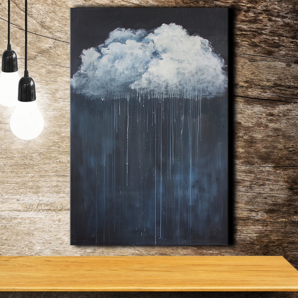 Cloud Raining Below And Storming Oil Painting, Canvas Painting, Canvas Print Wall Art Decor