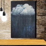 Cloud Raining Below And Storming Oil Painting, Canvas Painting, Canvas Print Wall Art Decor
