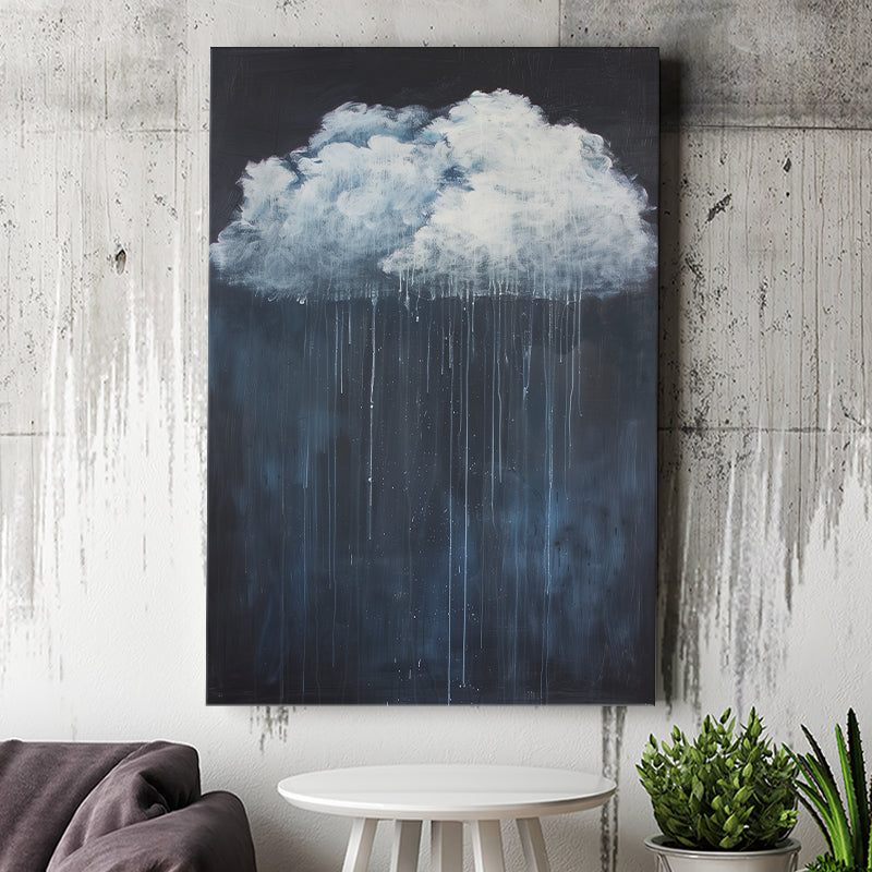 Cloud Raining Below And Storming Oil Painting, Canvas Painting, Canvas Print Wall Art Decor