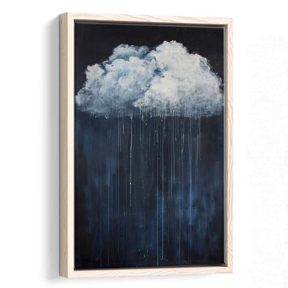 Cloud Raining Below And Storming Oil Painting,Framed Canvas Prints Wall Art Decor, Floating Frame
