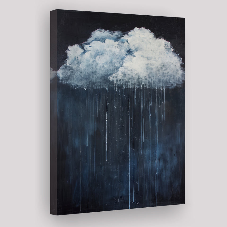 Cloud Raining Below And Storming Oil Painting, Canvas Painting, Canvas Print Wall Art Decor