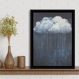 Cloud Raining Below And Storming Oil Painting,Framed Canvas Prints Wall Art Decor, Floating Frame
