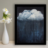 Cloud Raining Below And Storming Oil Painting,Framed Art Prints Wall Decor, Picture Framed