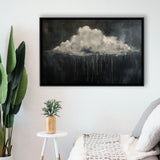 Cloud Raining Oil Painting Art Vintage, Framed Canvas Print Wall Art Decor,Floating Frame