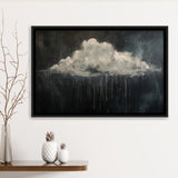 Cloud Raining Oil Painting Art Vintage, Framed Canvas Print Wall Art Decor,Floating Frame