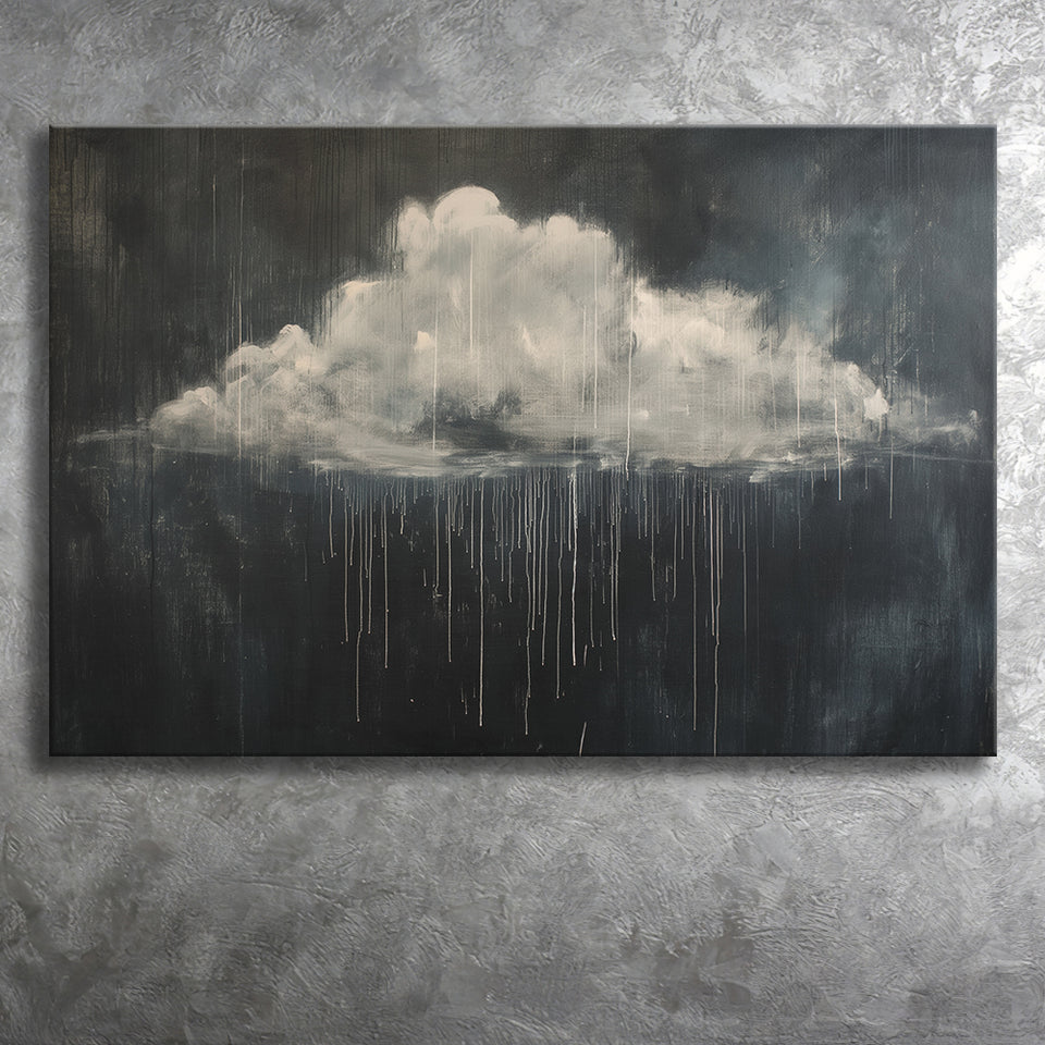 Cloud Raining Oil Painting Art Vintage, Canvas Print Wall Art Decor, Landscape Art Print