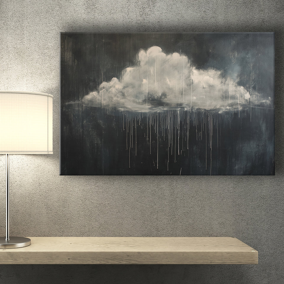 Cloud Raining Oil Painting Art Vintage, Canvas Print Wall Art Decor, Landscape Art Print
