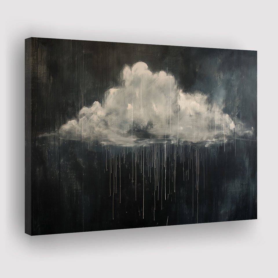 Cloud Raining Oil Painting Art Vintage, Canvas Print Wall Art Decor, Landscape Art Print