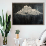 Cloud Raining Oil Painting Art Vintage, Framed Canvas Print Wall Art Decor,Floating Frame
