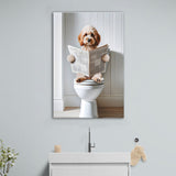 Cockapoo Canvas Prints Wall Art, Funny Bathroom Decor, Cockapoo in Toilet