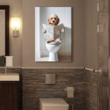 Cockapoo Canvas Prints Wall Art, Funny Bathroom Decor, Cockapoo in Toilet
