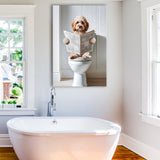Cockapoo Canvas Prints Wall Art, Funny Bathroom Decor, Cockapoo in Toilet