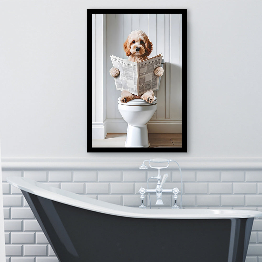 Cockapoo Framed Art Print Wall Decor, Funny Bathroom Decor, Cockapoo I ...