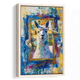 Conjure An Llama Abstract Expressionist Painting, Framed Canvas Prints Wall Art Decor, Floarting Frame Painting Canvas Art