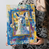 Conjure An Llama Abstract Expressionist Painting, Canvas Prints Wall Art Home Decor, Painting Canvas Art