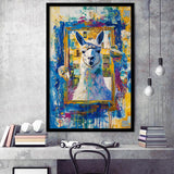 Conjure An Llama Abstract Expressionist Painting, Framed Art Prints Wall Decor, Picture Framed Painting