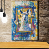 Conjure An Llama Abstract Expressionist Painting, Canvas Prints Wall Art Home Decor, Painting Canvas Art