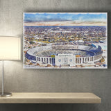 Cotton Bowl Stadium WaterColor Canvas Prints, Dallas Texas Watercolor, Stadium Art Gifts