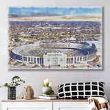 Cotton Bowl Stadium WaterColor Canvas Prints, Dallas Texas Watercolor, Stadium Art Gifts