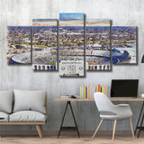 Cotton Bowl Stadium WaterColor 5 Panels Mix Canvas Prints, Dallas Texas Watercolor, Large Stadium Canvas