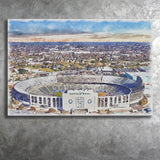 Cotton Bowl Stadium WaterColor Canvas Prints, Dallas Texas Watercolor, Stadium Art Gifts