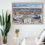 Cotton Bowl Stadium WaterColor Framed Canvas Prints, Dallas Texas Watercolor, Stadium Art Gifts, Floating Frame