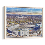Cotton Bowl Stadium WaterColor Framed Canvas Prints, Dallas Texas Watercolor, Stadium Art Gifts, Floating Frame