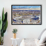 Cotton Bowl Stadium WaterColor Framed Canvas Prints, Dallas Texas Watercolor, Stadium Art Gifts, Floating Frame