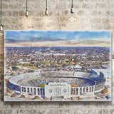Cotton Bowl Stadium WaterColor Canvas Prints, Dallas Texas Watercolor, Stadium Art Gifts