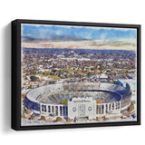 Cotton Bowl Stadium WaterColor Framed Canvas Prints, Dallas Texas Watercolor, Stadium Art Gifts, Floating Frame