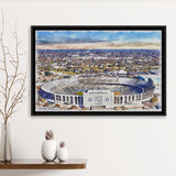 Cotton Bowl Stadium WaterColor Framed Canvas Prints, Dallas Texas Watercolor, Stadium Art Gifts, Floating Frame