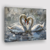 Couple Love Swans Oil Painting Love Art, Canvas Print Wall Art Home Decor, Painting Canvas Art Print