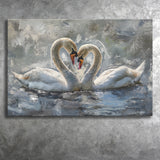 Couple Love Swans Oil Painting Love Art, Canvas Print Wall Art Home Decor, Painting Canvas Art Print