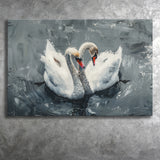 Couple Swans Oil Painting Love Art, Canvas Print Wall Art Home Decor, Painting Canvas Art Print