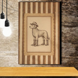 Cowboy Dog Wall Art Print, Funny Western Dancing Dog, Silly Dog Nursery Decor, Canvas Print Wall Art, Wall Decor