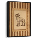 Cowboy Dog Wall Art Print, Funny Western Dancing Dog, Silly Dog Nursery Decor, Framed Canvas Print, Floating Frame