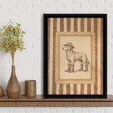 Cowboy Dog Wall Art Print, Funny Western Dancing Dog, Silly Dog Nursery Decor, Framed Canvas Print, Floating Frame