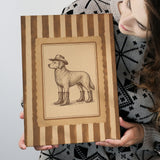 Cowboy Dog Wall Art Print, Funny Western Dancing Dog, Silly Dog Nursery Decor, Canvas Print Wall Art, Wall Decor
