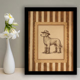 Cowboy Dog Wall Art Print, Funny Western Dancing Dog, Silly Dog Nursery Decor, Framed Art Print, Fine Art Wall Decor