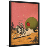 Cowboy Lasso Olive, Funny Vintage Bar Wall Art, Retro Western Print, Framed Art Print, Fine Art Wall Decor
