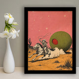 Cowboy Lasso Olive, Funny Vintage Bar Wall Art, Retro Western Print, Framed Art Print, Fine Art Wall Decor