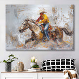 Cowboy Riding Horses Painting, Canvas Print Wall Art Home Decor, Painting Canvas Art Print
