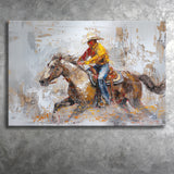 Cowboy Riding Horses Painting, Canvas Print Wall Art Home Decor, Painting Canvas Art Print