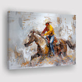 Cowboy Riding Horses Painting, Canvas Print Wall Art Home Decor, Painting Canvas Art Print