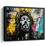 Crown Of Thorns Jesus Christ Portrait Graffiti, Framed Canvas Print Wall Art Decor,Floating Frame
