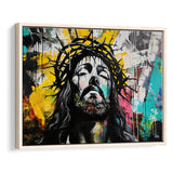 Crown Of Thorns Jesus Christ Portrait Graffiti, Framed Canvas Print Wall Art Decor,Floating Frame
