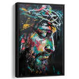 Crown Of Thorns  Portrait Jesus Christ,Framed Canvas Prints Wall Art Decor, Floating Frame