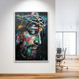 Crown Of Thorns  Portrait Jesus Christ,Framed Canvas Prints Wall Art Decor, Floating Frame